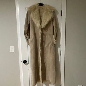 Faux Suede Shearling Coat